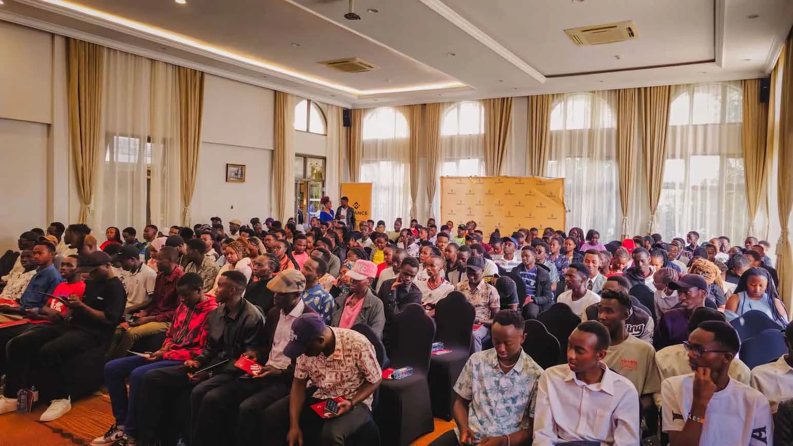 A packed hall of learners at an Amplify Africa training in Meru